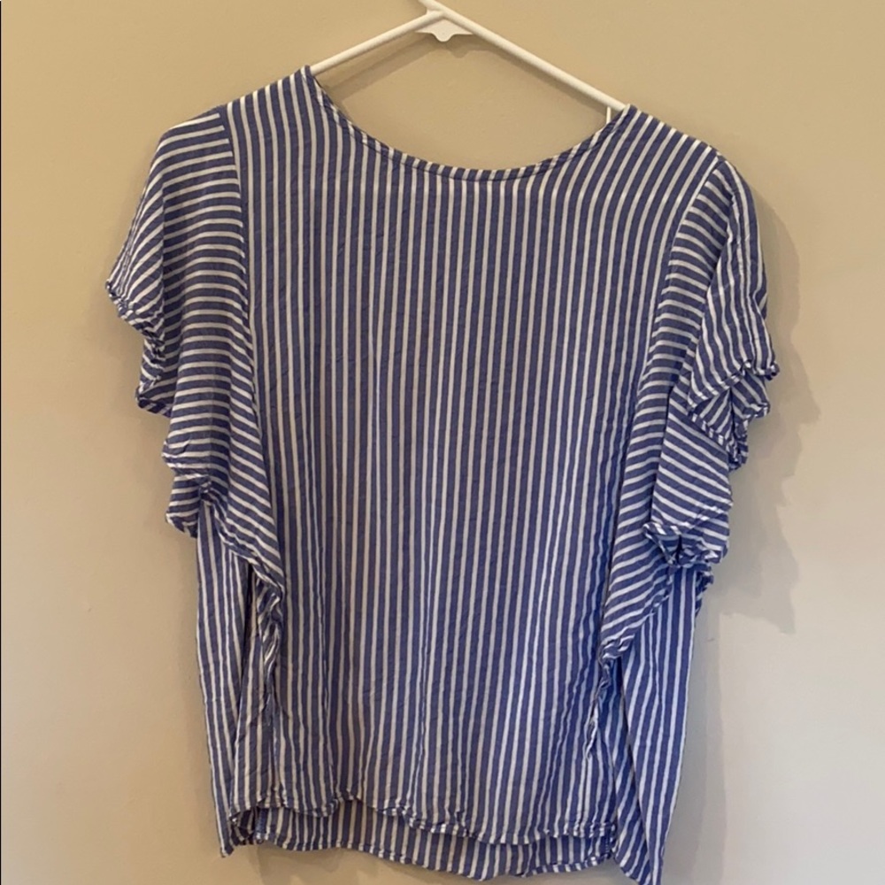 GUC Wrangler blouse blue and white Sz Med
